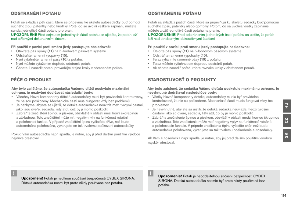 Cybex SIRONA User Manual | Page 116 / 120