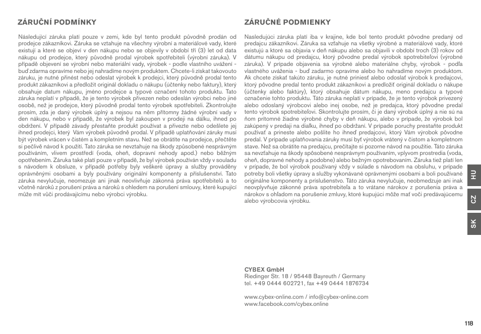 Cybex SIRONA User Manual | Page 120 / 120