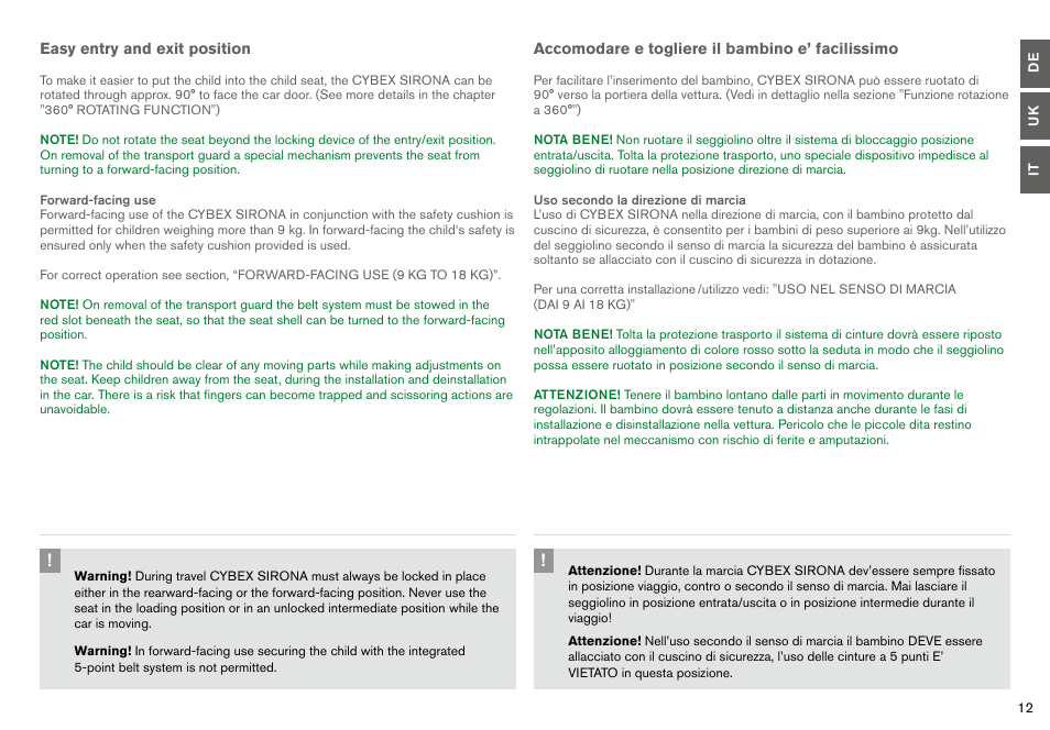 Cybex SIRONA User Manual | Page 14 / 120