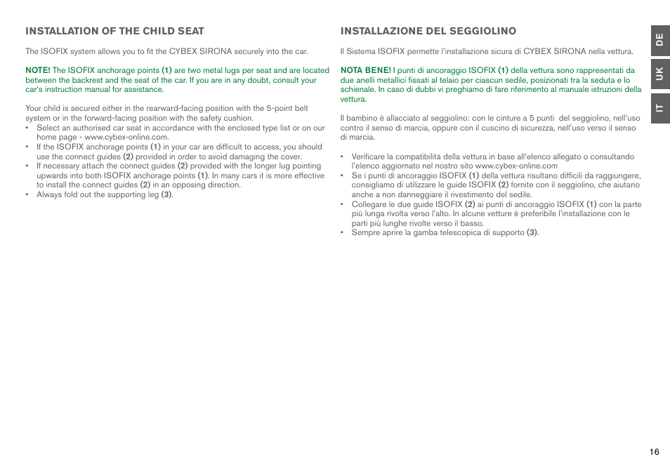Cybex SIRONA User Manual | Page 18 / 120