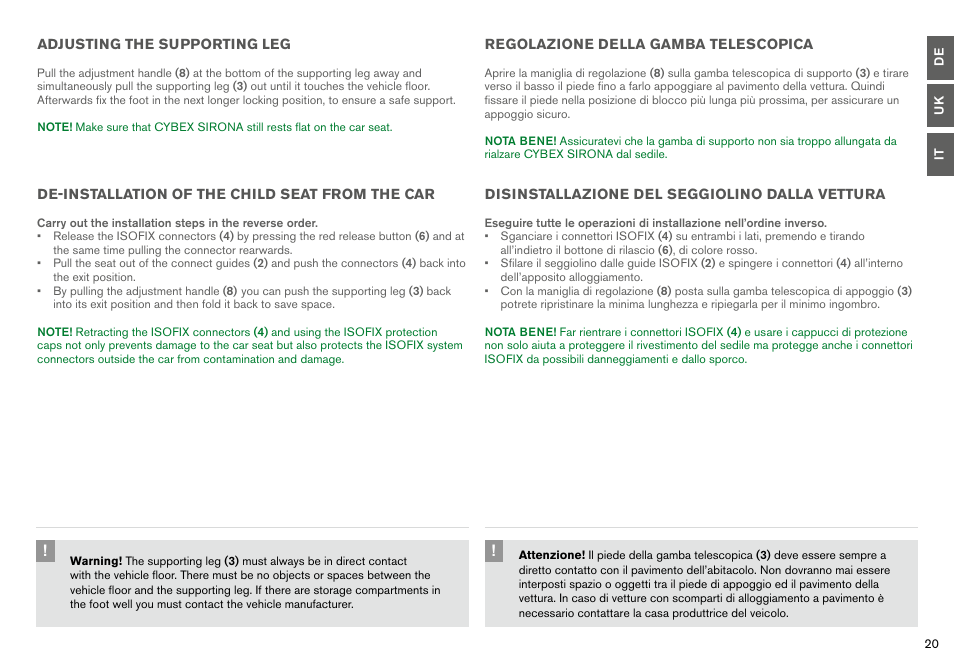 Cybex SIRONA User Manual | Page 22 / 120