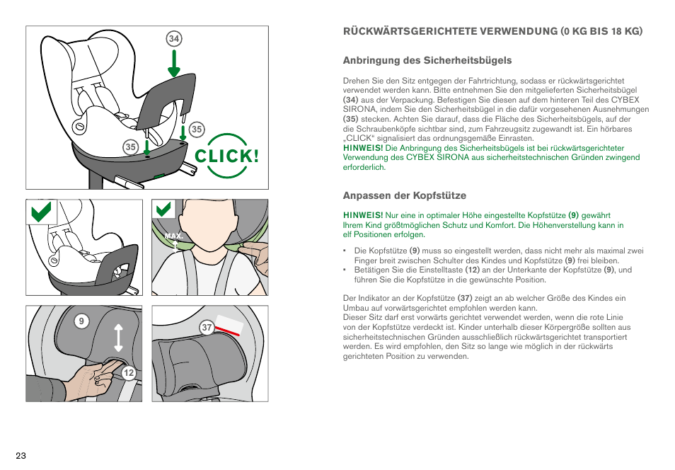Click | Cybex SIRONA User Manual | Page 25 / 120