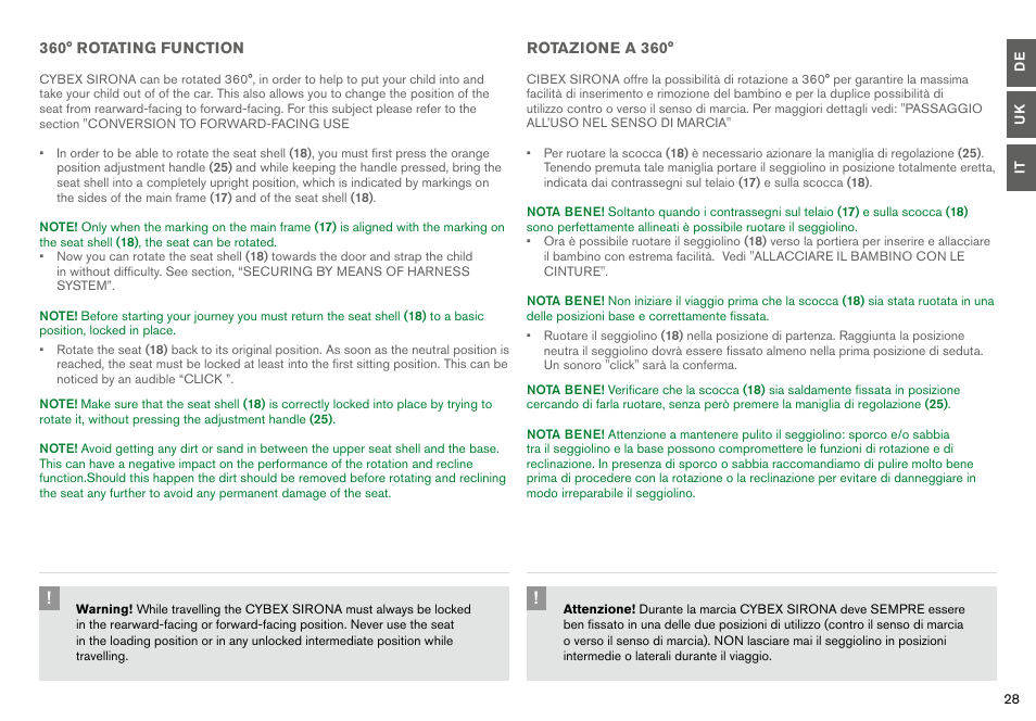 Cybex SIRONA User Manual | Page 30 / 120