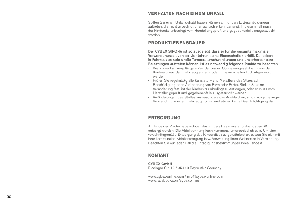 Cybex SIRONA User Manual | Page 41 / 120