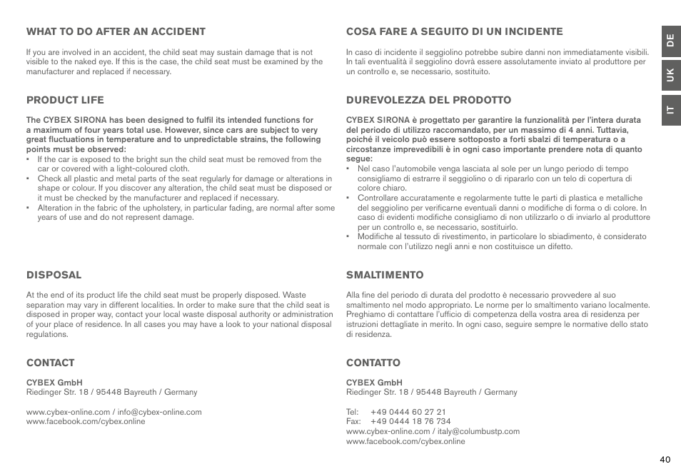 Cybex SIRONA User Manual | Page 42 / 120