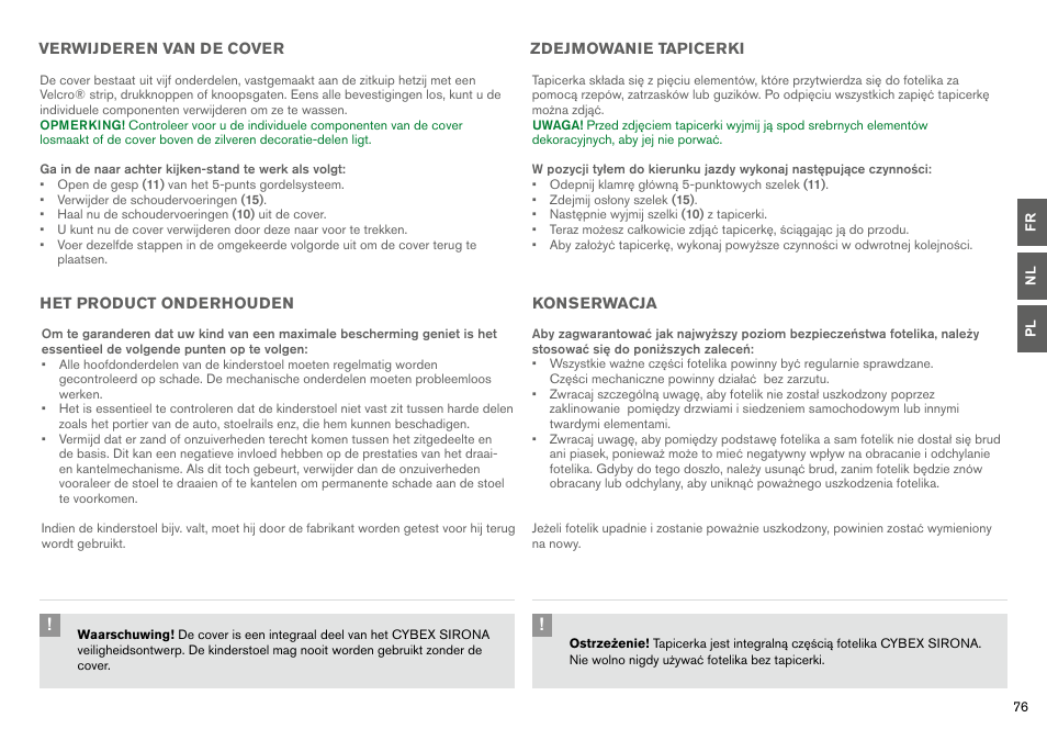 Cybex SIRONA User Manual | Page 78 / 120