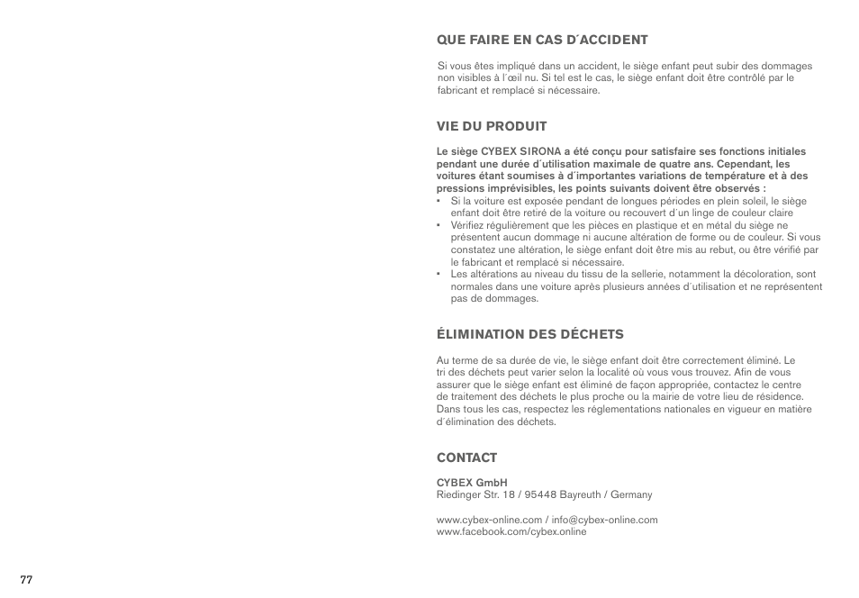 Cybex SIRONA User Manual | Page 79 / 120