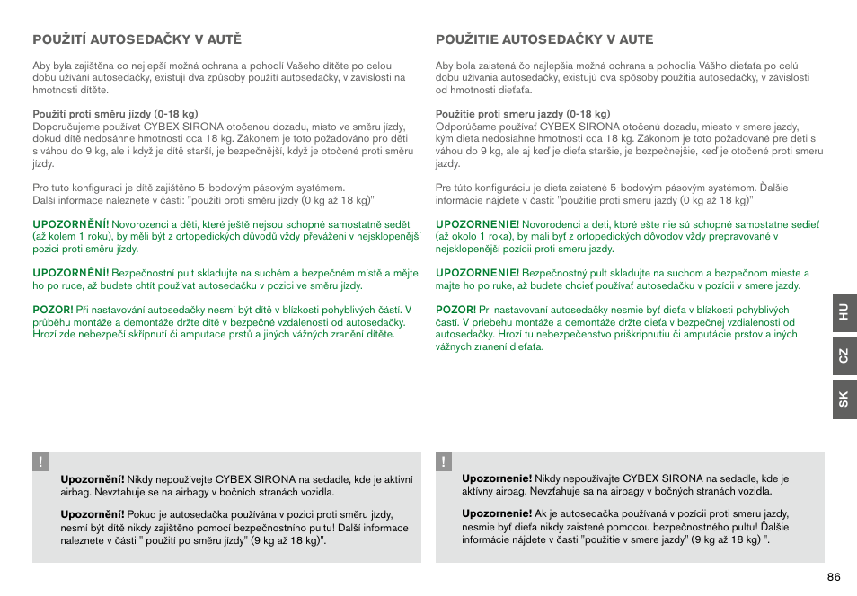 Cybex SIRONA User Manual | Page 88 / 120