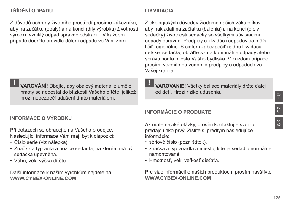 Cybex ATON Q User Manual | Page 125 / 132