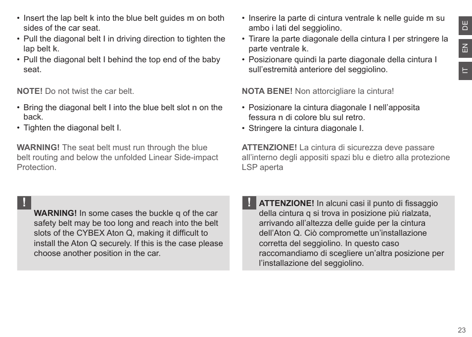 Cybex ATON Q User Manual | Page 23 / 132