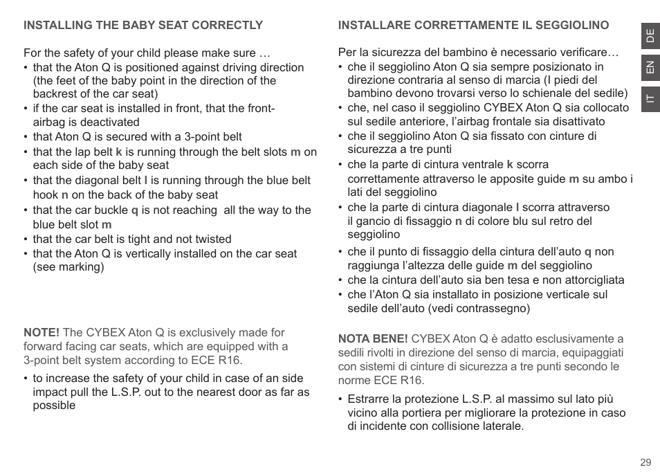 Cybex ATON Q User Manual | Page 29 / 132