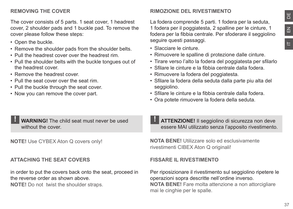 Cybex ATON Q User Manual | Page 37 / 132