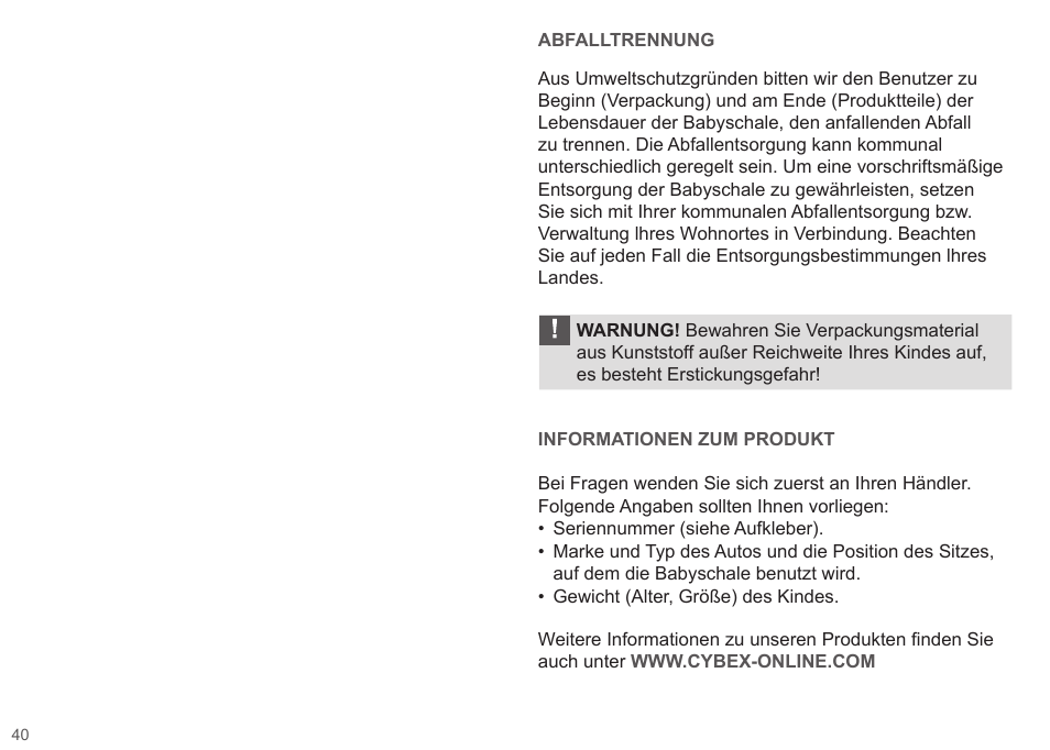 Cybex ATON Q User Manual | Page 40 / 132