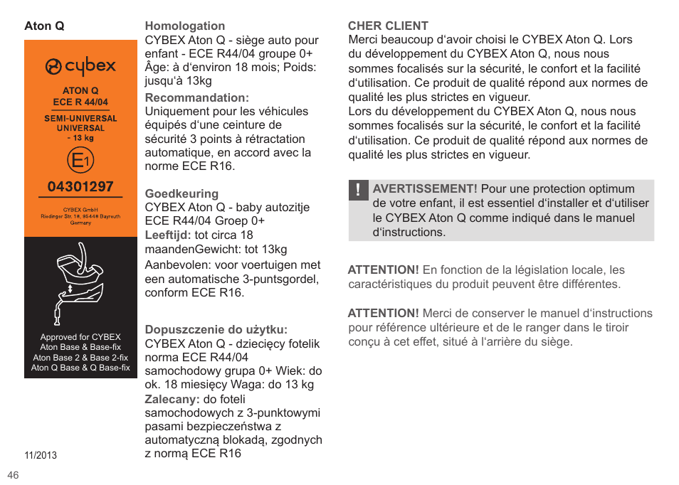 Cybex ATON Q User Manual | Page 46 / 132