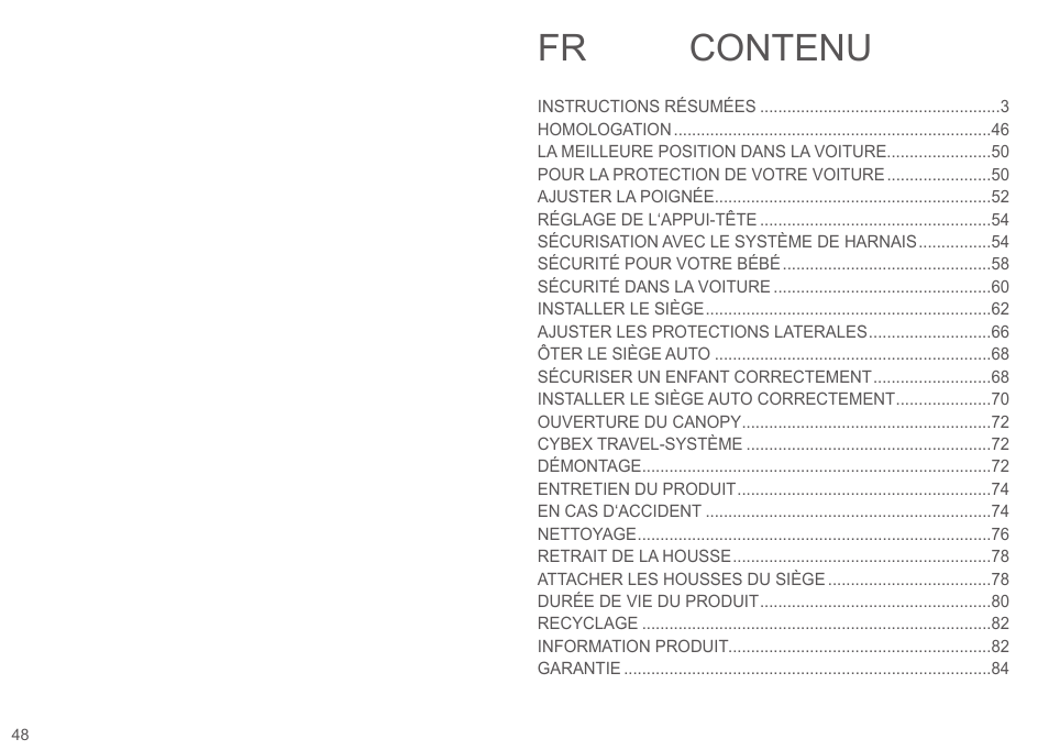 Contenu fr | Cybex ATON Q User Manual | Page 48 / 132