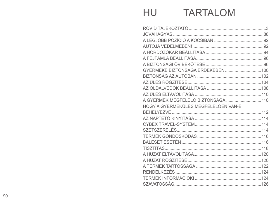 Tartalom hu | Cybex ATON Q User Manual | Page 90 / 132