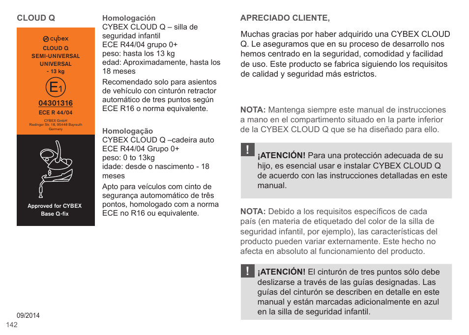 Cybex CLOUD Q User Manual | Page 142 / 190
