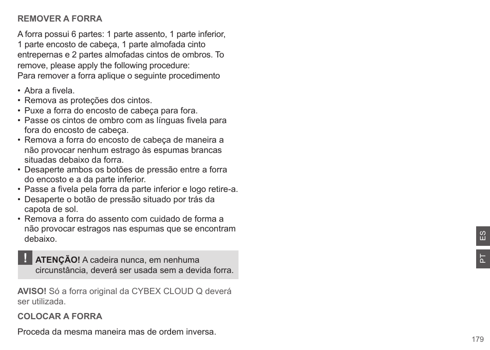 Cybex CLOUD Q User Manual | Page 179 / 190