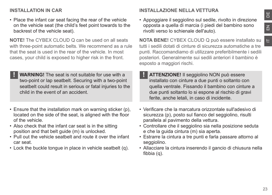 Cybex CLOUD Q User Manual | Page 23 / 190