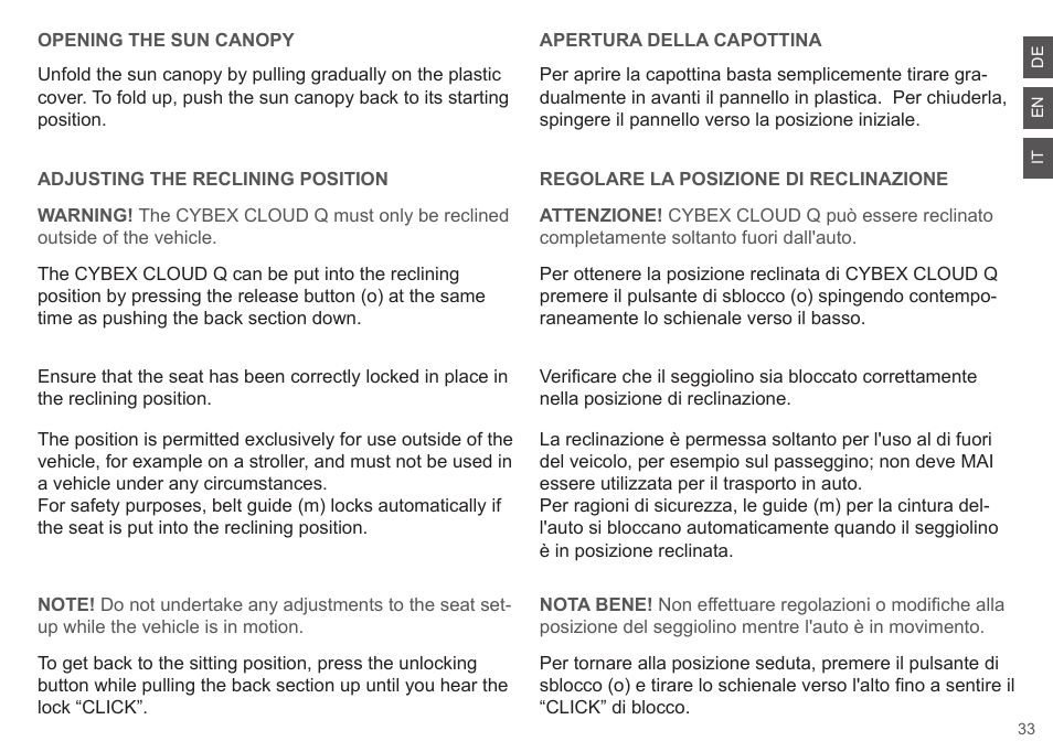 Cybex CLOUD Q User Manual | Page 33 / 190