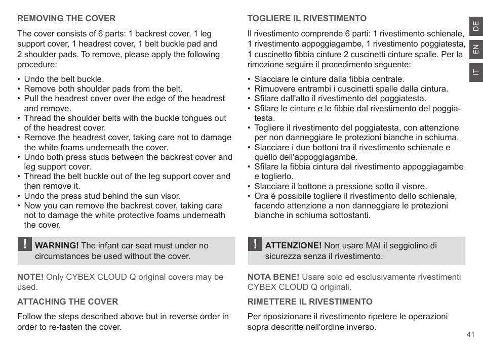Cybex CLOUD Q User Manual | Page 41 / 190