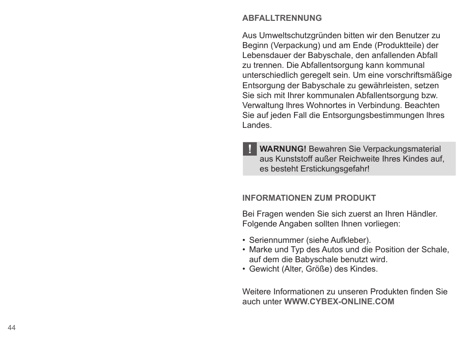 Cybex CLOUD Q User Manual | Page 44 / 190