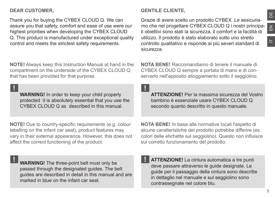 Cybex CLOUD Q User Manual | Page 5 / 190