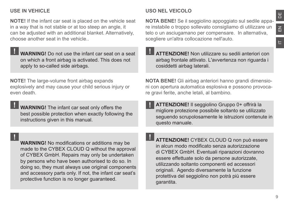 Cybex CLOUD Q User Manual | Page 9 / 190