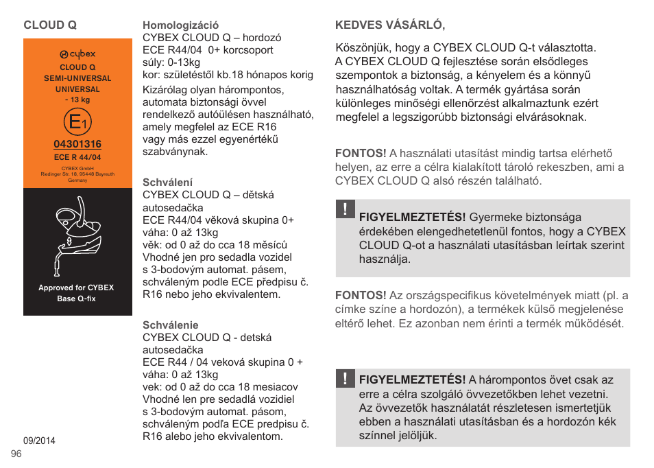Cybex CLOUD Q User Manual | Page 96 / 190