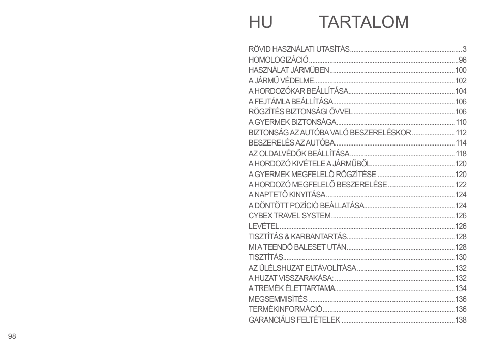 Tartalom hu | Cybex CLOUD Q User Manual | Page 98 / 190