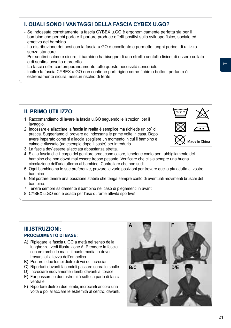Ii. primo utilizzo | Cybex U.GO User Manual | Page 21 / 76