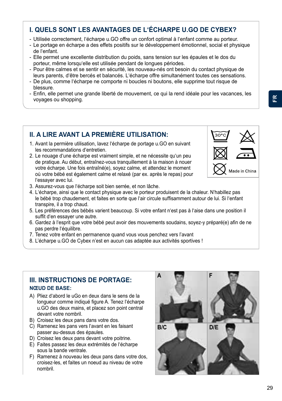 Ii. a lire avant la première utilisation | Cybex U.GO User Manual | Page 29 / 76