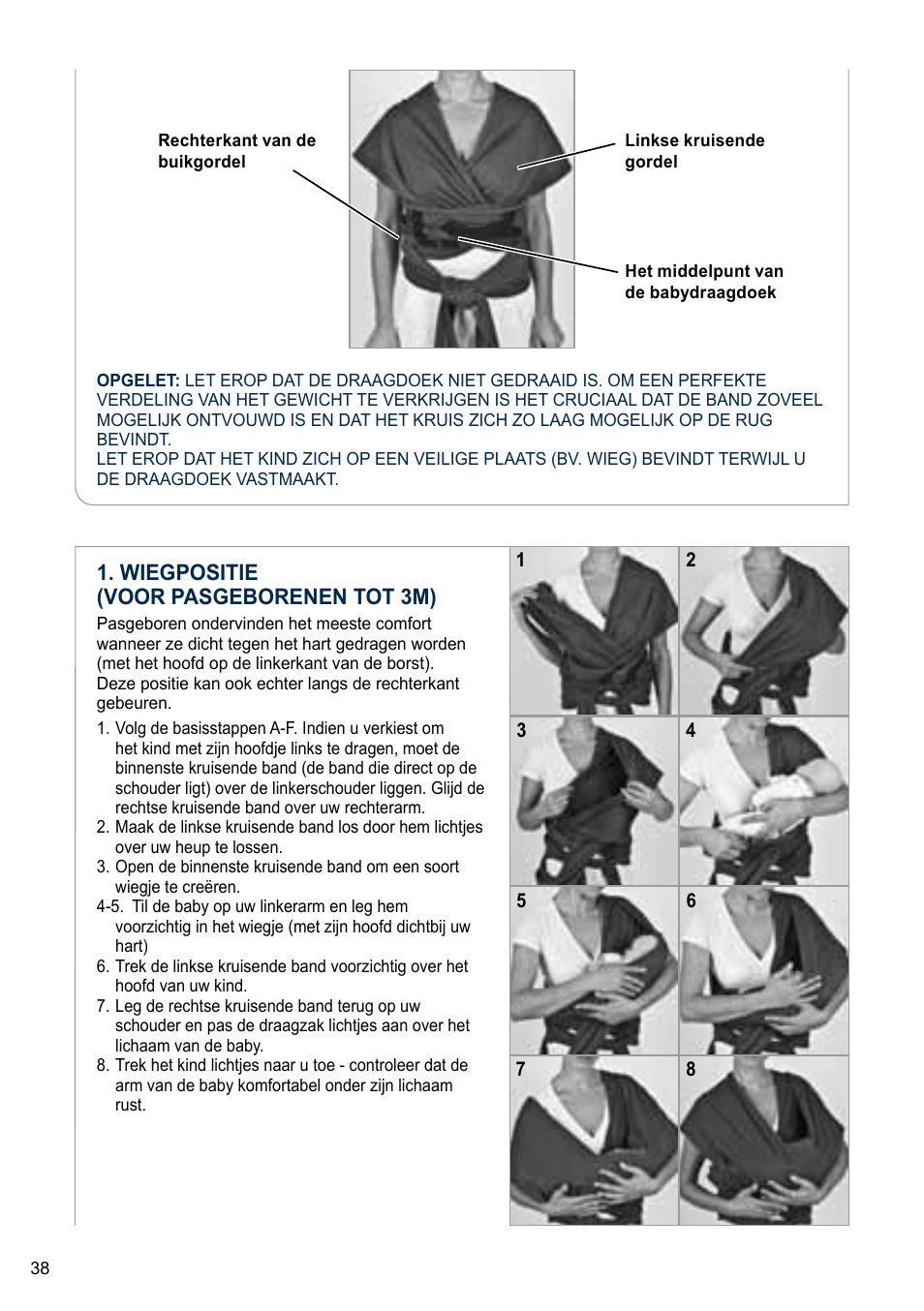 Wiegpositie (voor pasgeborenen tot 3m) | Cybex U.GO User Manual | Page 38 / 76