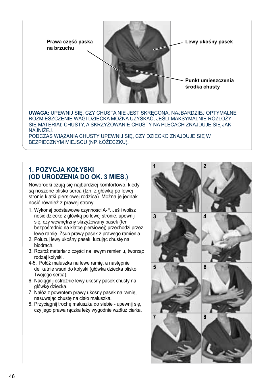 Pozycja kołyski (od urodzenia do ok. 3 mies.) | Cybex U.GO User Manual | Page 46 / 76