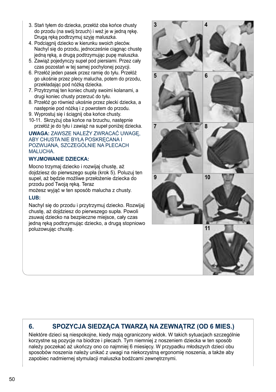 Spozycja siedząca twarzą na zewnątrz (od 6 mies.) | Cybex U.GO User Manual | Page 50 / 76