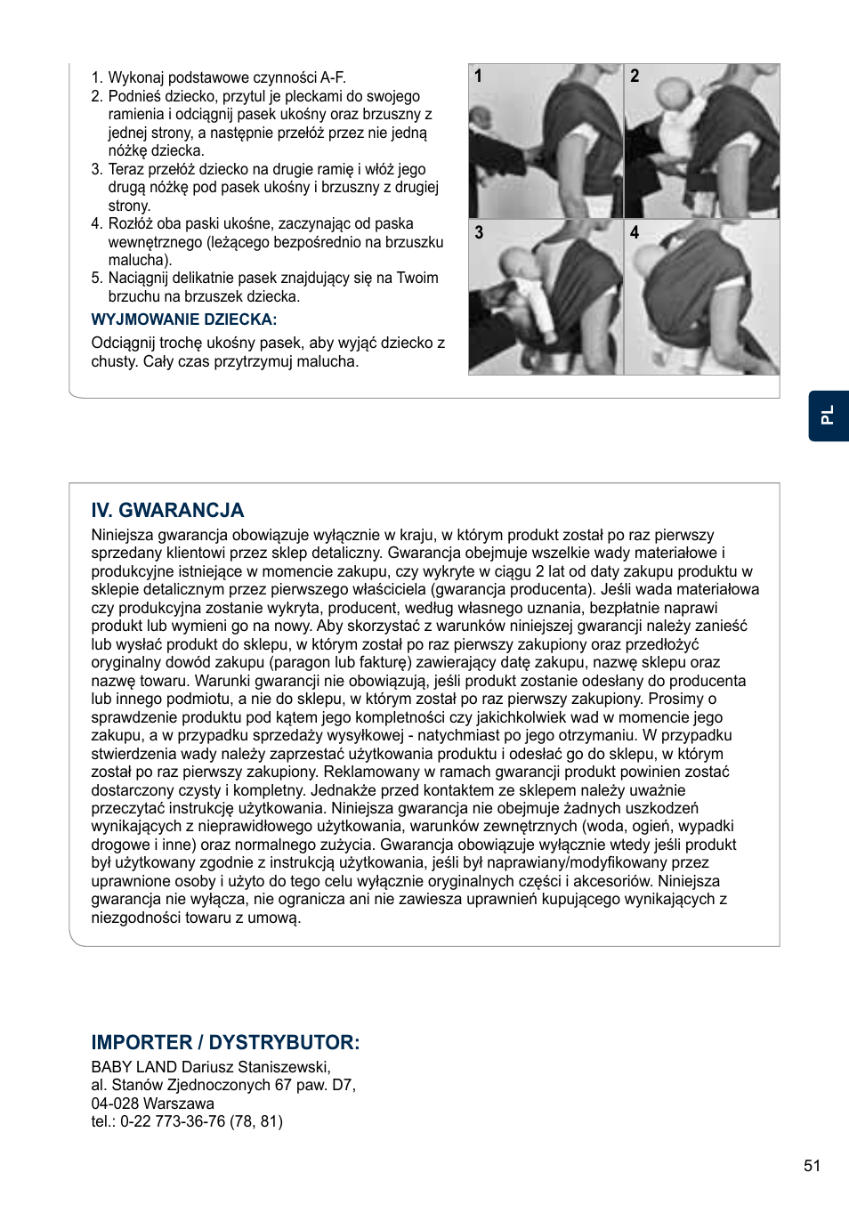 Importer / dystrybutor: iv. gwarancja | Cybex U.GO User Manual | Page 51 / 76