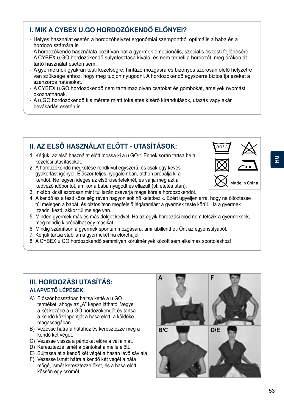 Ii. az első használat előtt - utasítások | Cybex U.GO User Manual | Page 53 / 76