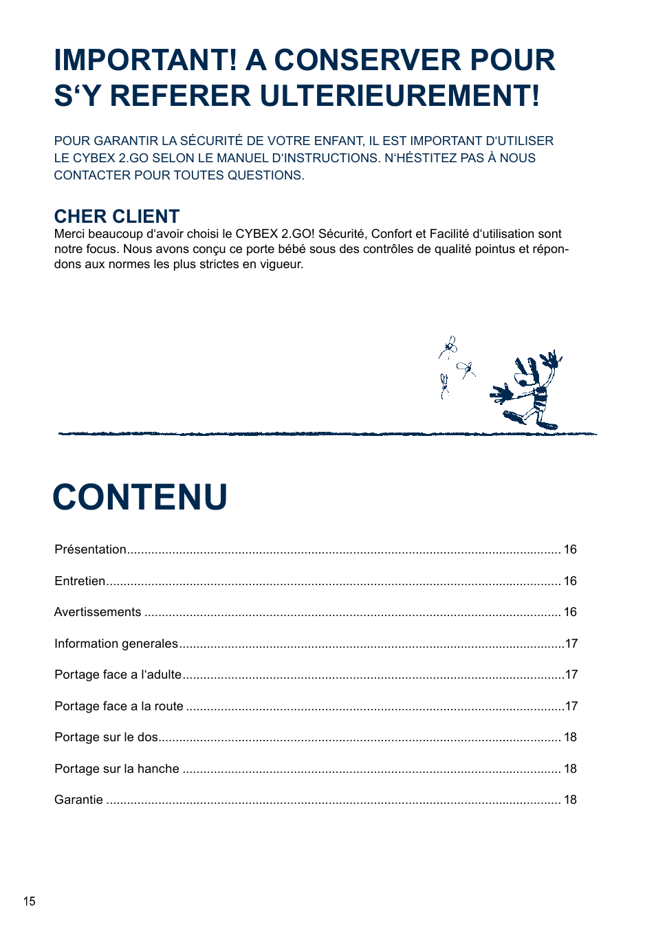 Contenu, Cher client | Cybex 2.GO User Manual | Page 19 / 44