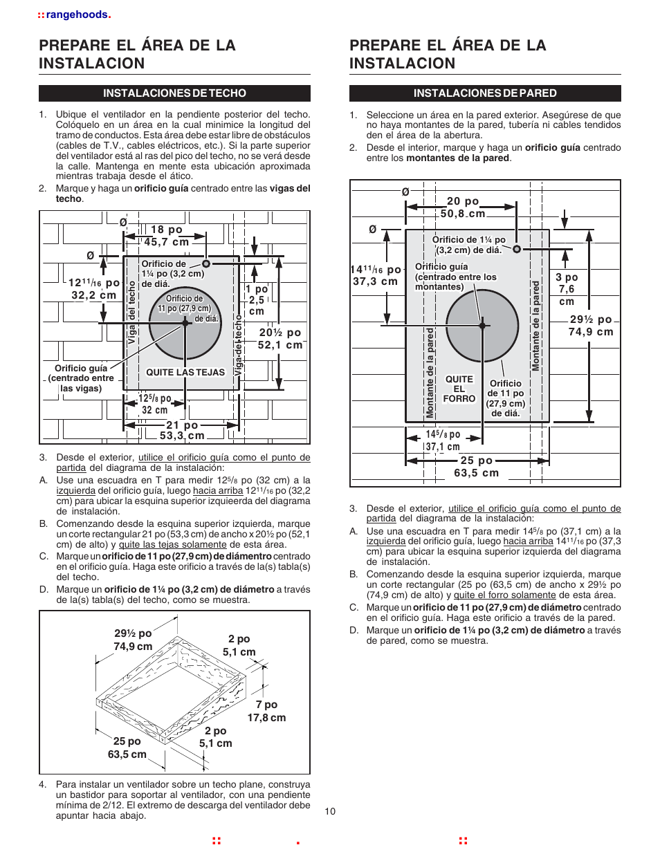 Prepare el área de la instalacion, Rangehoods . com, Kitchen | Broan NUTOAN 336 User Manual | Page 10 / 12