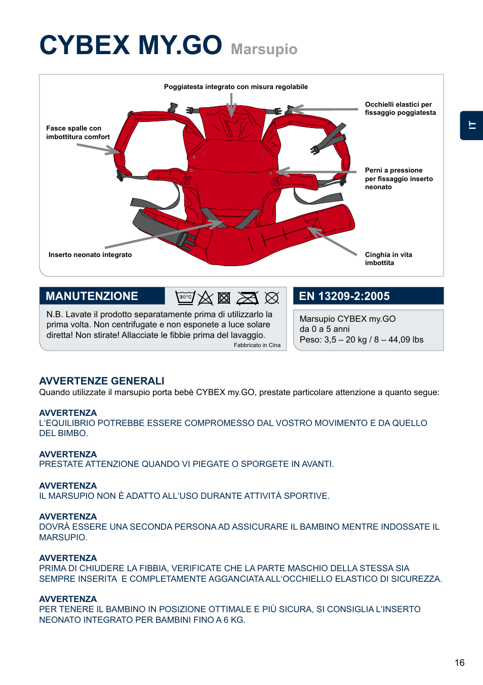 Cybex my.go, Marsupio | Cybex MY.GO User Manual | Page 21 / 61