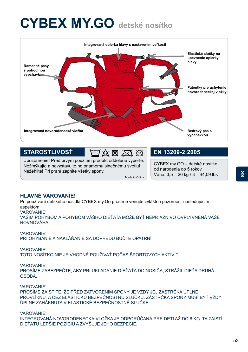 Cybex my.go, Detské nosítko | Cybex MY.GO User Manual | Page 57 / 61