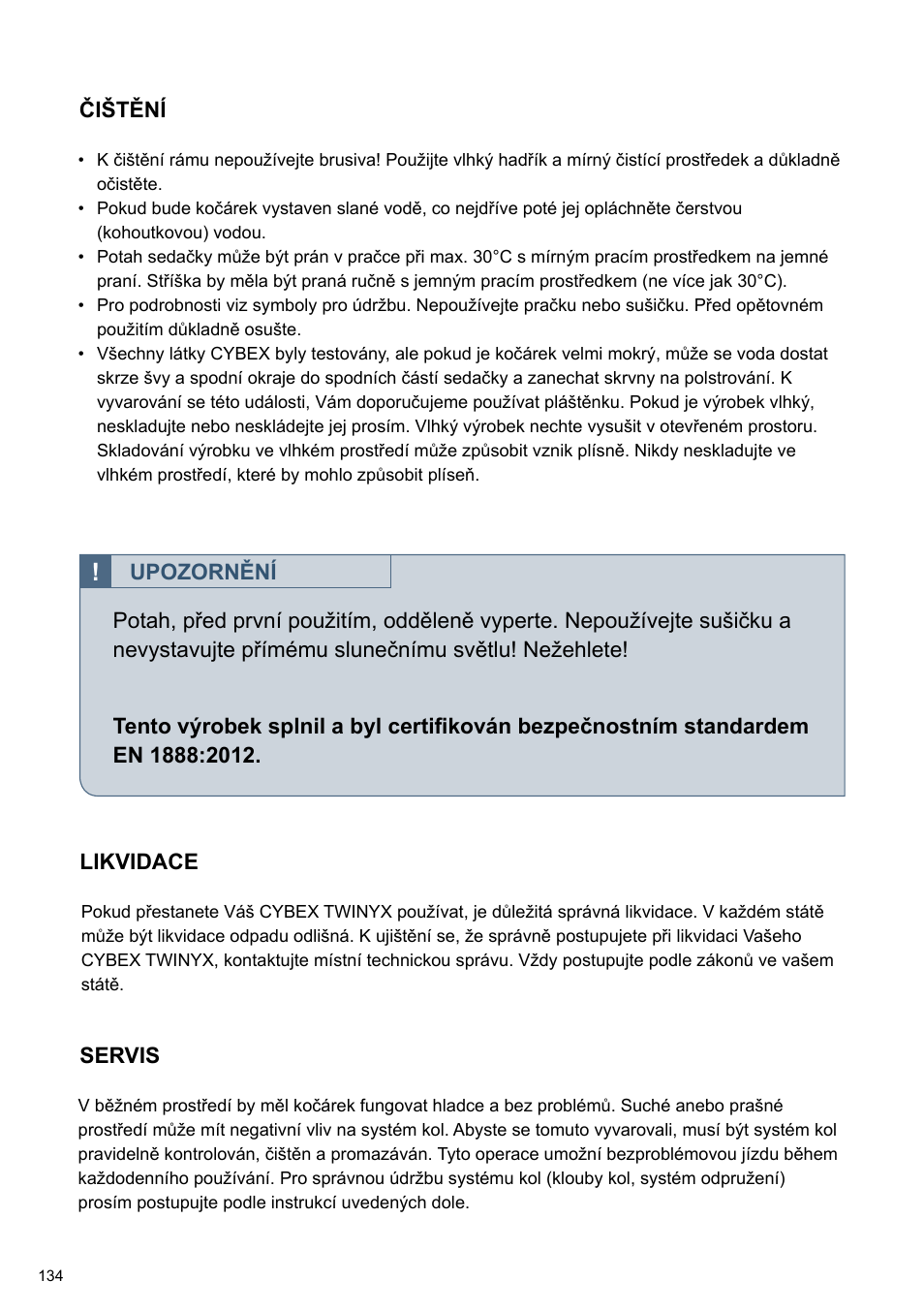 Cybex TWINYX User Manual | Page 134 / 168