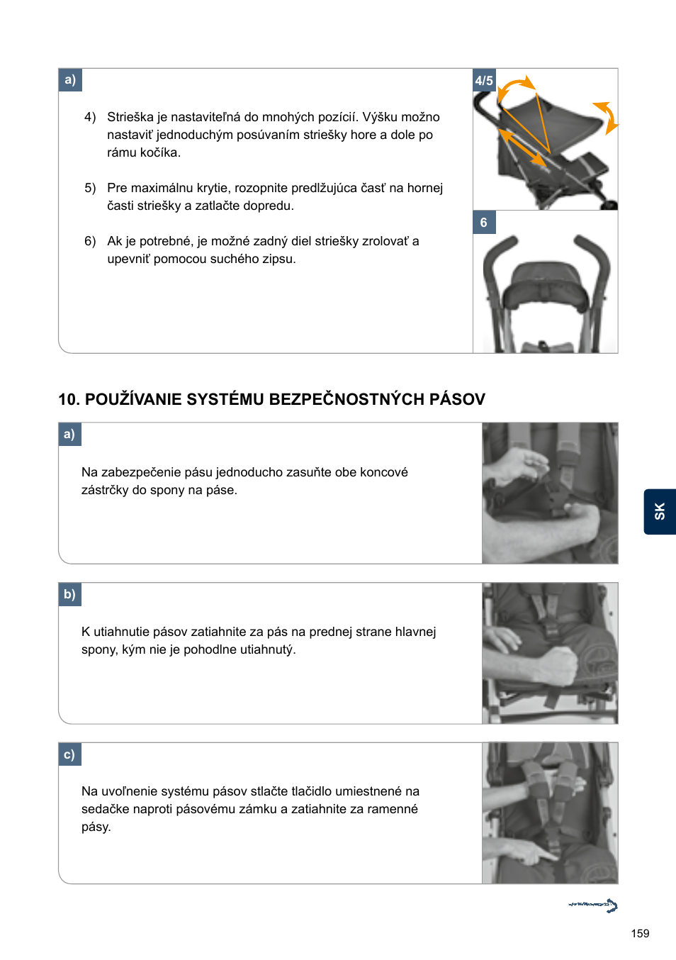 Používanie systému bezpečnostných pásov | Cybex TWINYX User Manual | Page 159 / 168