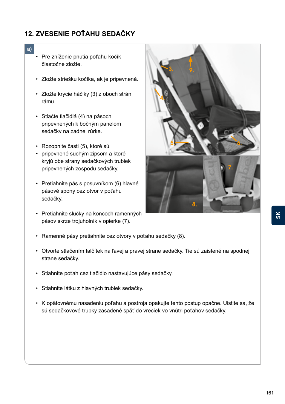 Zvesenie poťahu sedačky | Cybex TWINYX User Manual | Page 161 / 168