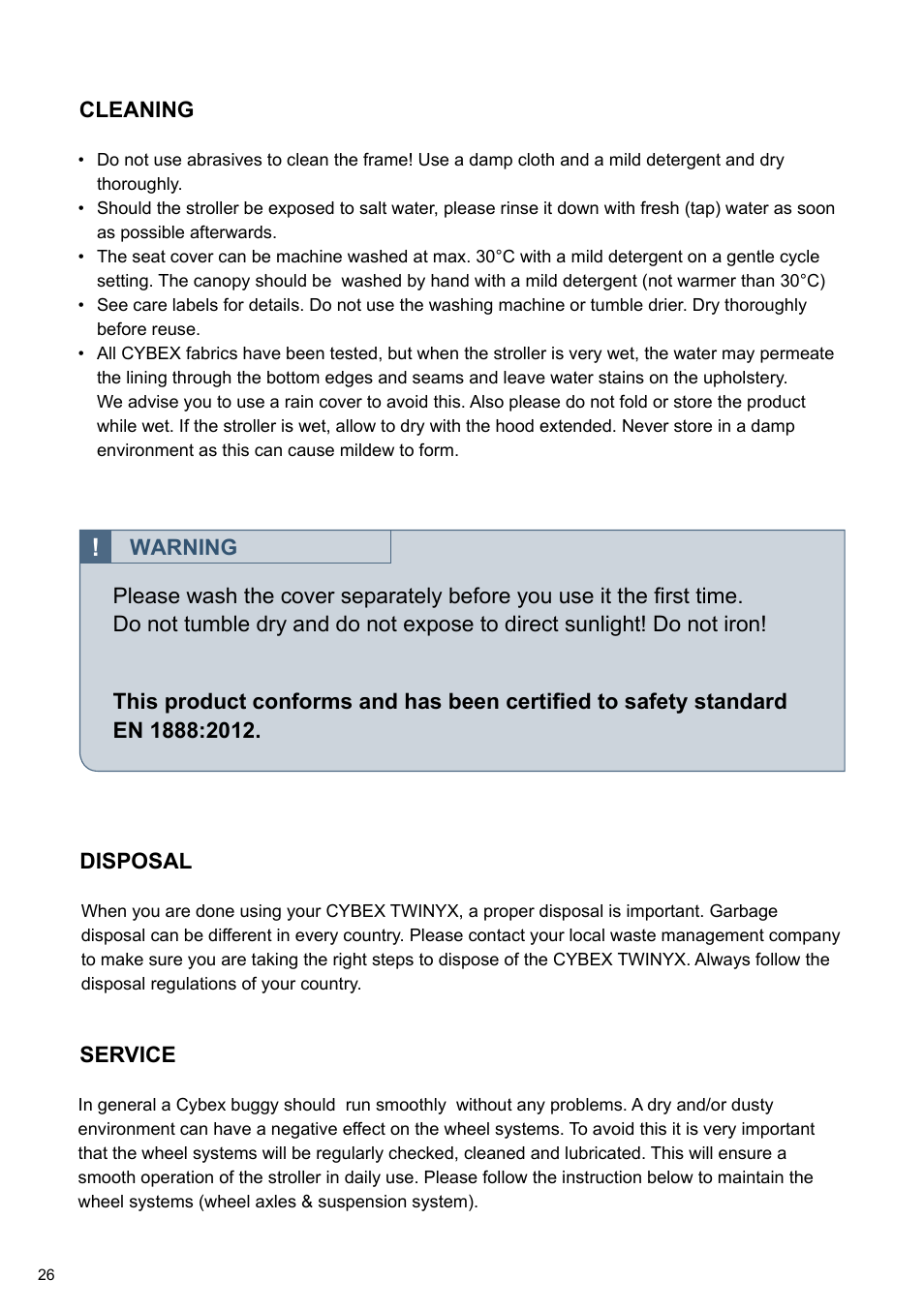 Cybex TWINYX User Manual | Page 26 / 168