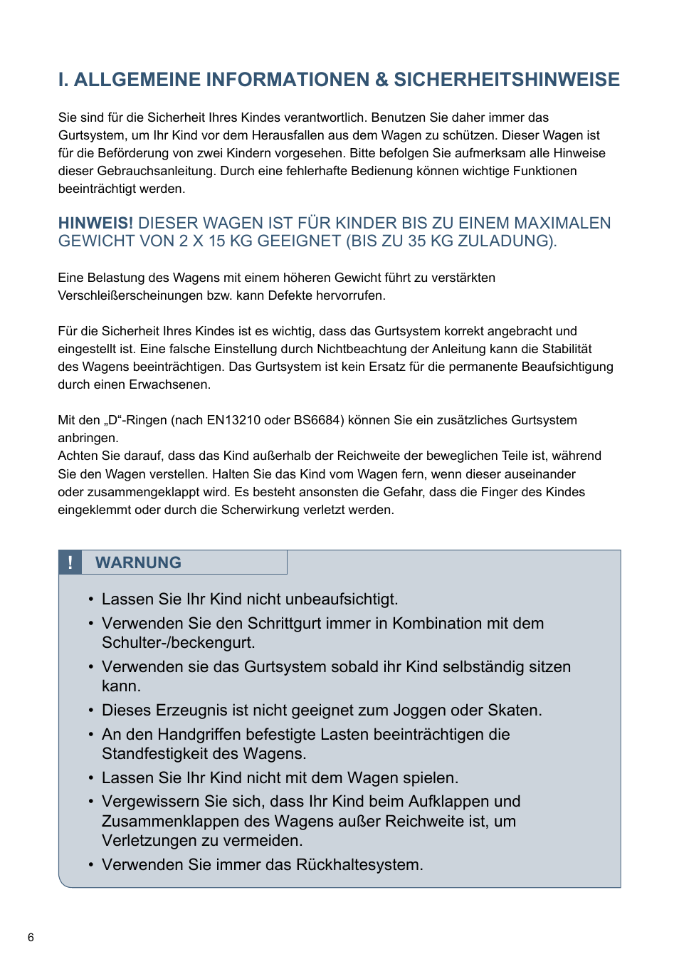 I. allgemeine informationen & sicherheitshinweise | Cybex TWINYX User Manual | Page 6 / 168