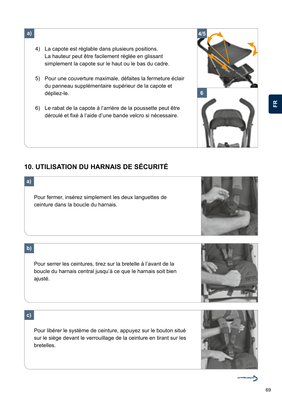 Utilisation du harnais de sécurité | Cybex TWINYX User Manual | Page 69 / 168