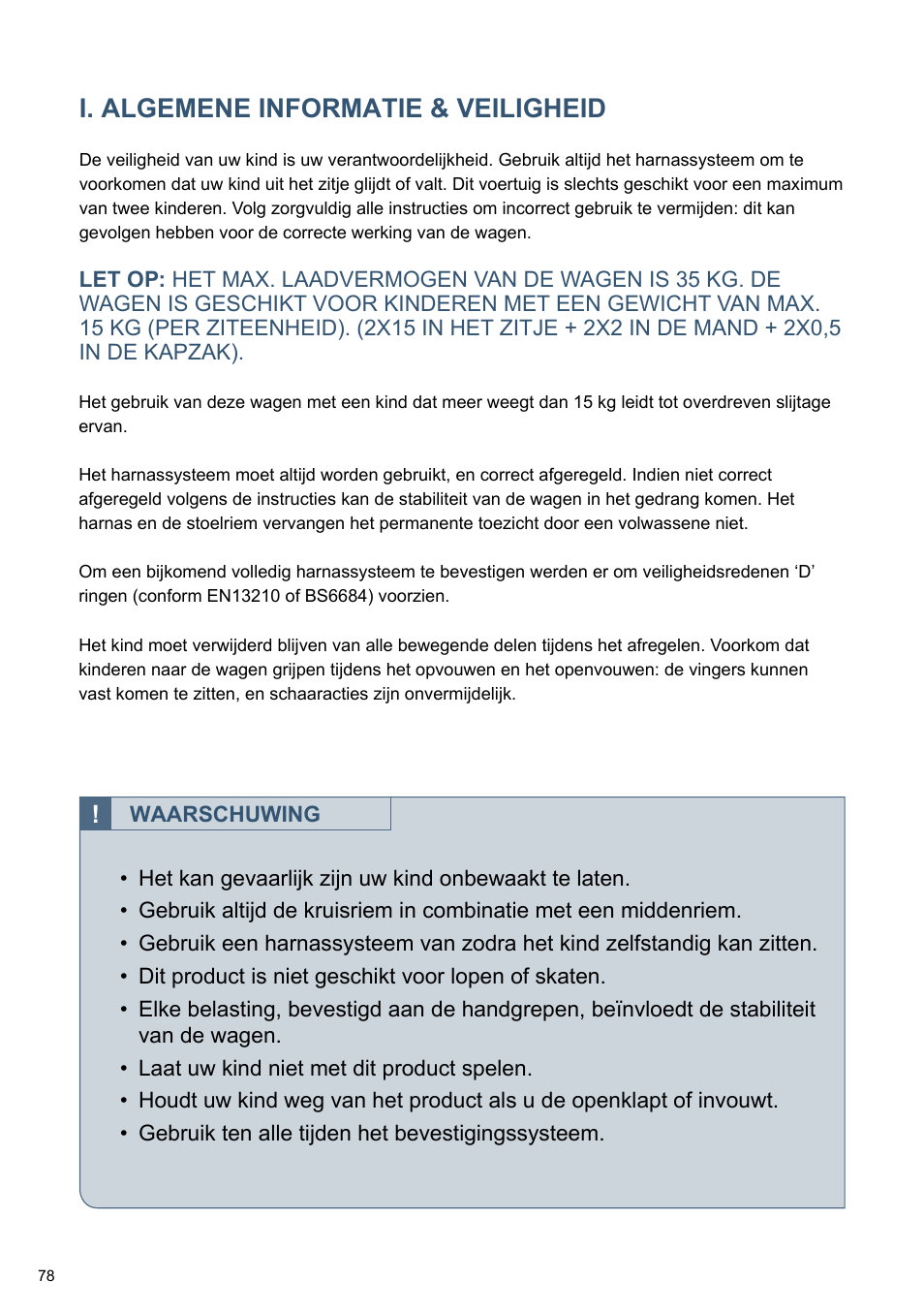 I. algemene informatie & veiligheid | Cybex TWINYX User Manual | Page 78 / 168