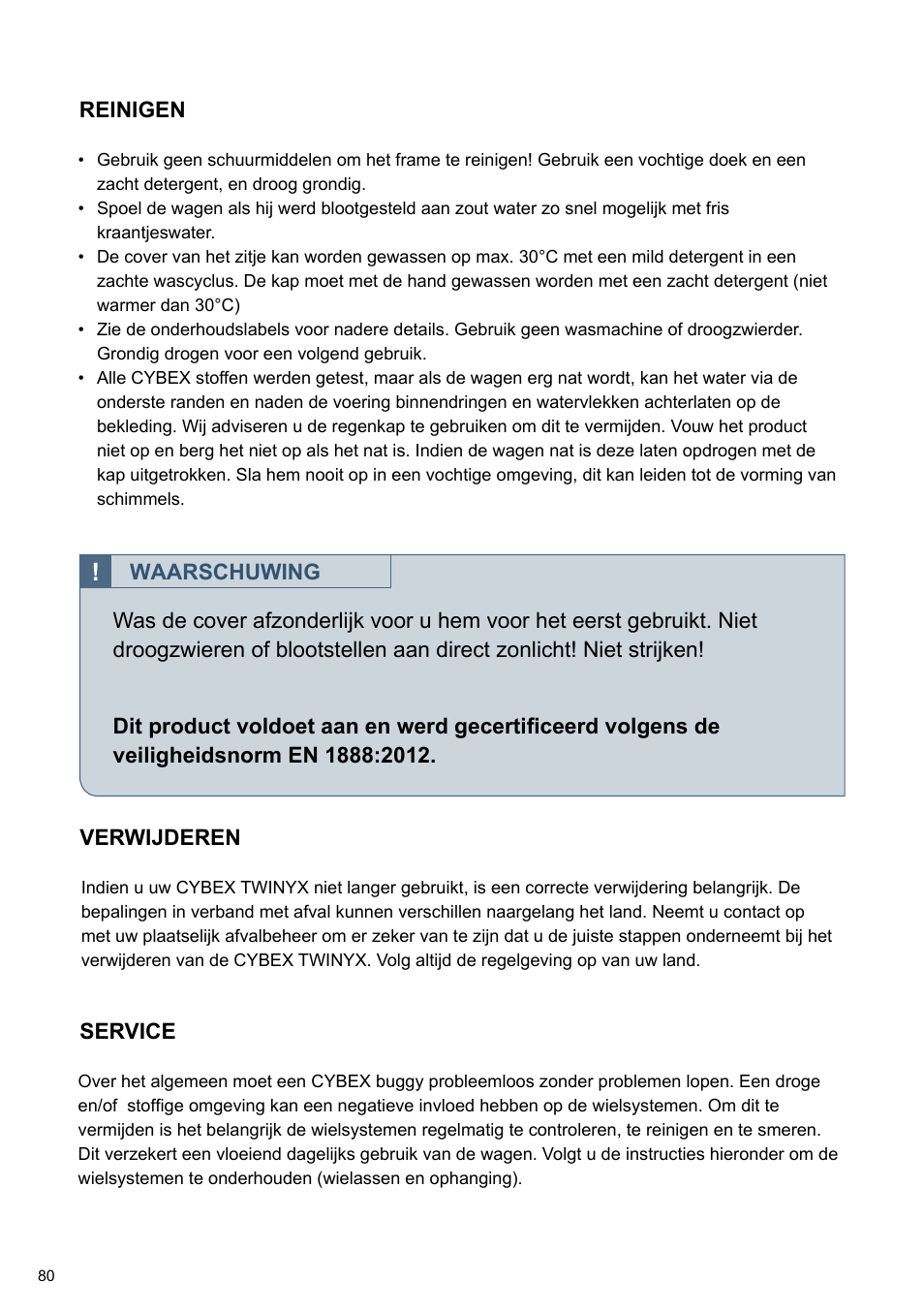 Cybex TWINYX User Manual | Page 80 / 168