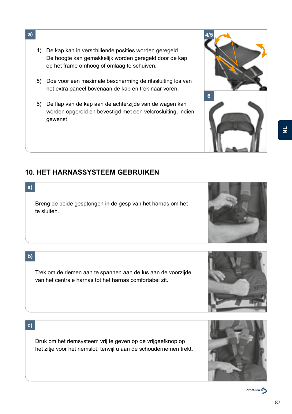 Het harnassysteem gebruiken | Cybex TWINYX User Manual | Page 87 / 168